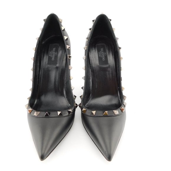VALENTINO Rockstud Black Leather Pumps 39.5 - Picture 4 of 9